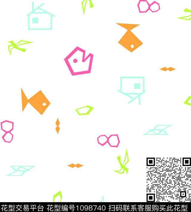 卡通人物动物大牌风传统印花华亿平台下载（图片编号: 1098740） - 瓦栏（Walan）