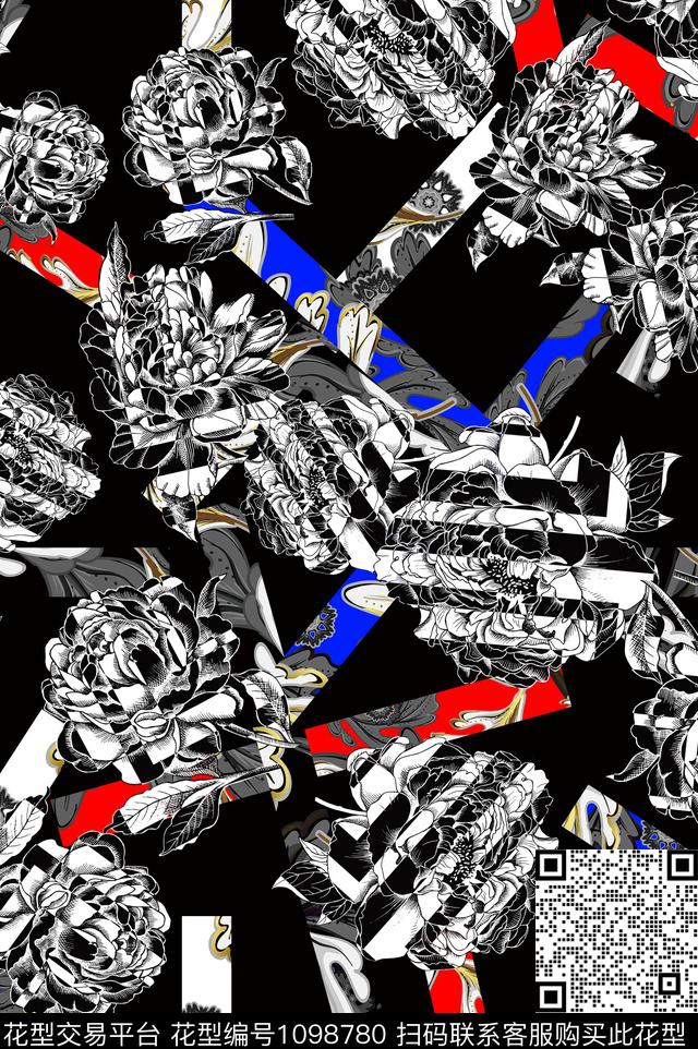 抽象男装男装大牌男装数码印花华亿平台下载（图片编号: 1098780） - 瓦栏（Walan）