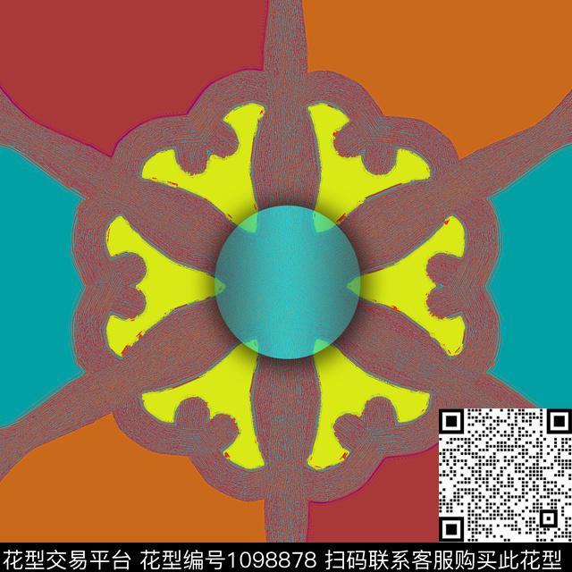 创意抽象几何数码印花华亿平台下载（图片编号: 1098878） - 瓦栏（Walan）