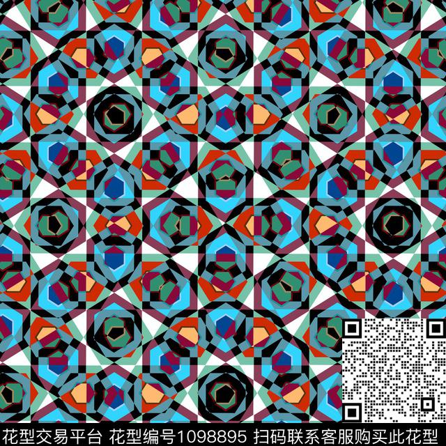 数码华亿平台抽象女装数码印花华亿平台下载（图片编号: 1098895） - 瓦栏（Walan）