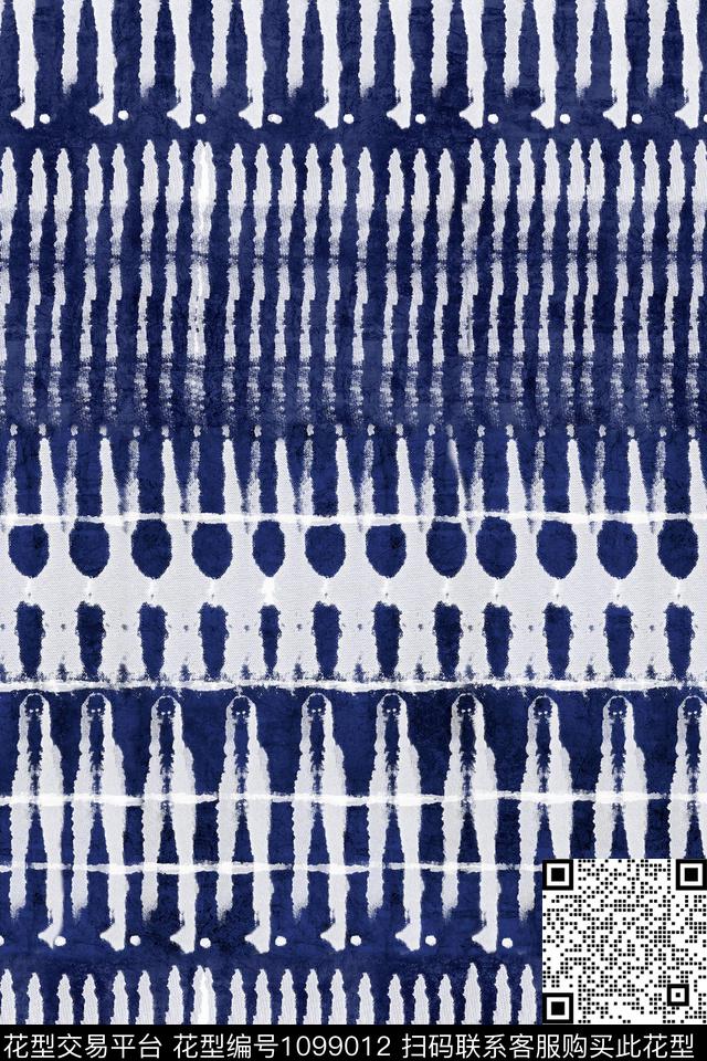 民族风蜡染条纹几何数码印花华亿平台下载（图片编号: 1099012） - 瓦栏（Walan）
