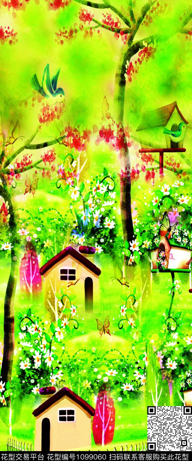 数码华亿平台定位花抽象数码印花华亿平台下载（图片编号: 1099060） - 瓦栏（Walan）