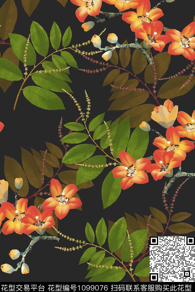 数码华亿平台休闲花卉数码印花华亿平台下载（图片编号: 1099076） - 瓦栏（Walan）