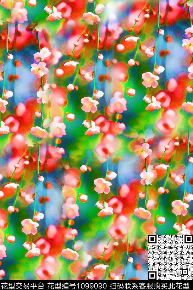 数码华亿平台休闲花卉数码印花华亿平台下载（图片编号: 1099090） - 瓦栏（Walan）