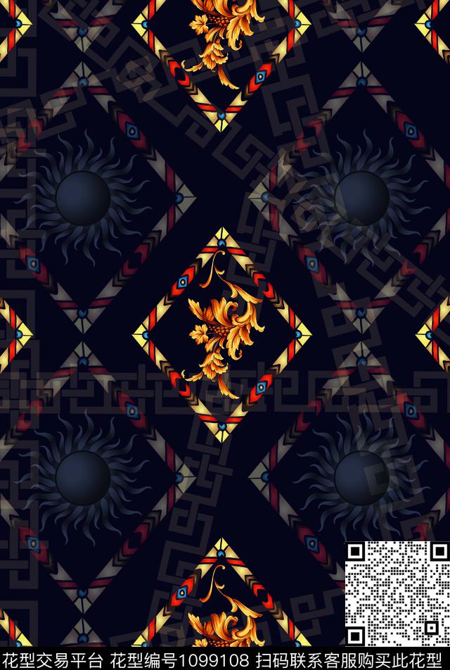 抽象男装男装大牌风数码印花华亿平台下载（图片编号: 1099108） - 瓦栏（Walan）