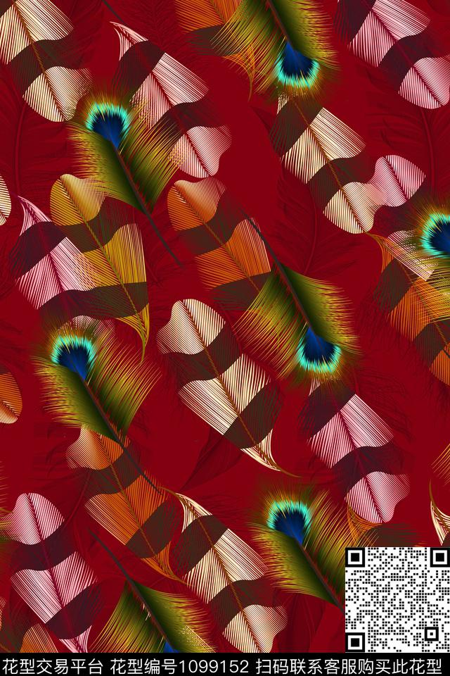 花卉几何1/2接数码印花华亿平台下载（图片编号: 1099152） - 瓦栏（Walan）