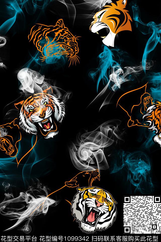 羽毛几何动物数码印花华亿平台下载（图片编号: 1099342） - 瓦栏（Walan）