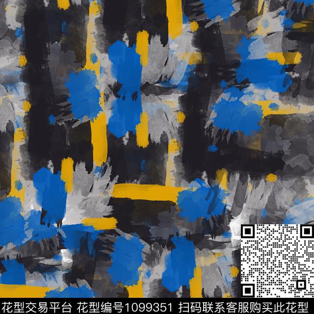 抽象水彩花卉复古数码印花华亿平台下载（图片编号: 1099351） - 瓦栏（Walan）