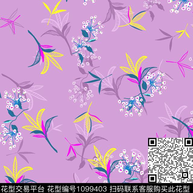 小碎花花卉传统华亿平台数码印花华亿平台下载（图片编号: 1099403） - 瓦栏（Walan）