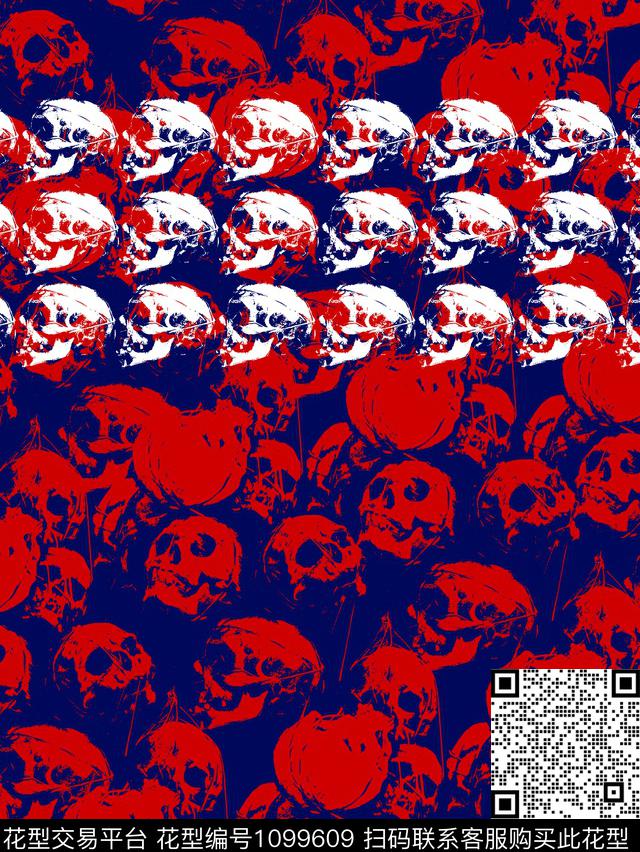 骷髅抽象潮风数码印花华亿平台下载（图片编号: 1099609） - 瓦栏（Walan）