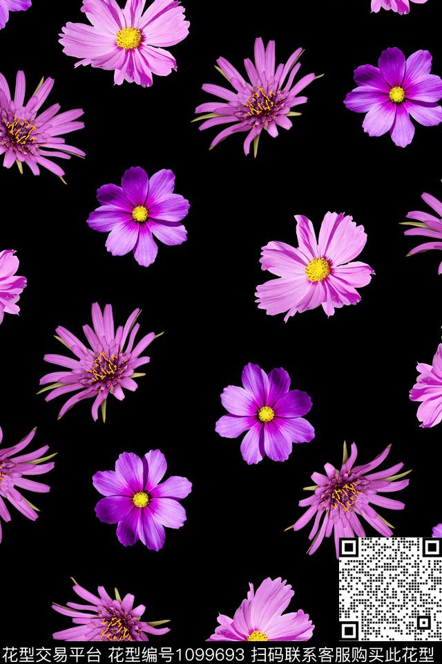 大花艺术定位花数码印花华亿平台下载（图片编号: 1099693） - 瓦栏（Walan）