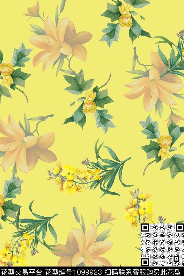 鲜花数码华亿平台彩底花卉数码印花华亿平台下载（图片编号: 1099923） - 瓦栏（Walan）