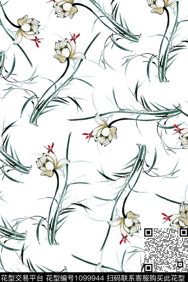 定位花花卉绿植树叶数码印花华亿平台下载（图片编号: 1099944） - 瓦栏（Walan）