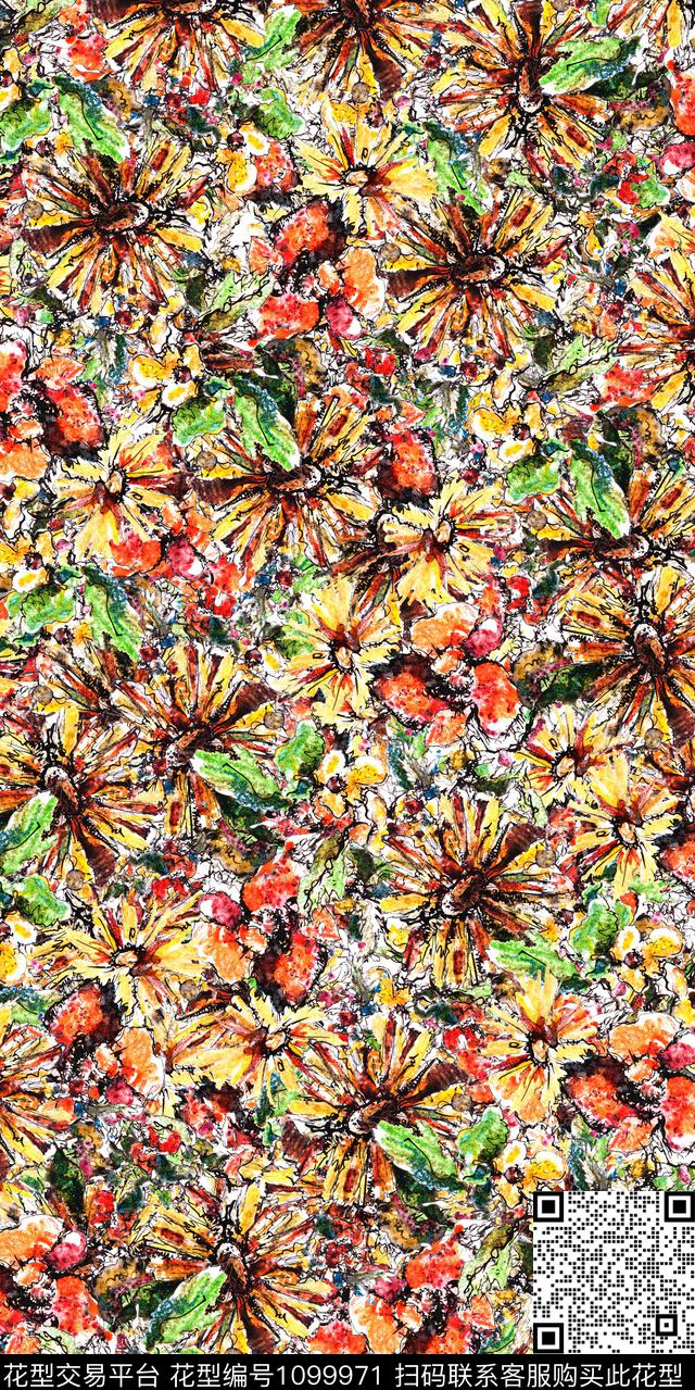小碎花数码华亿平台花卉数码印花华亿平台下载（图片编号: 1099971） - 瓦栏（Walan）