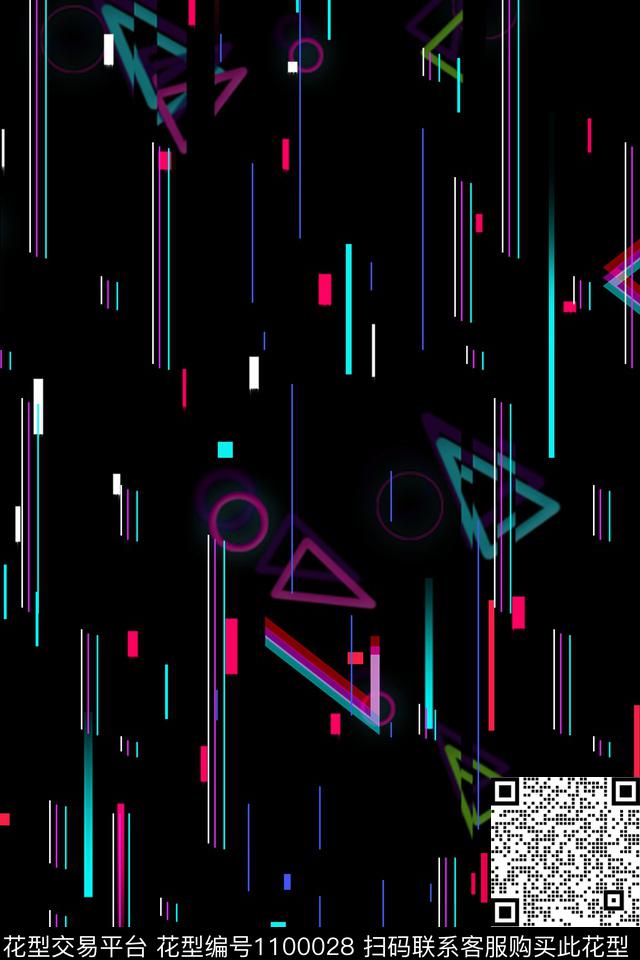 条纹抽象炫彩数码印花华亿平台下载（图片编号: 1100028） - 瓦栏（Walan）