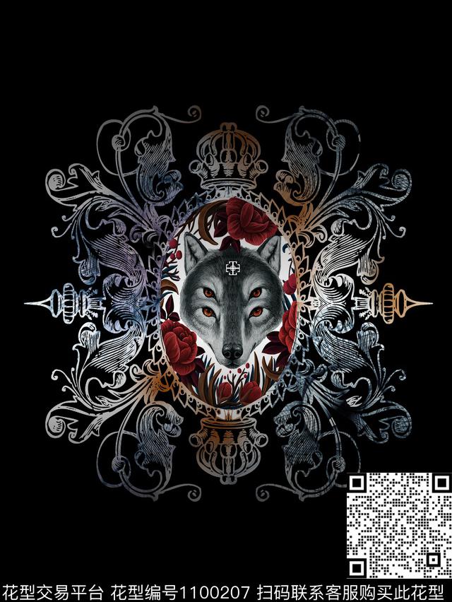 欧洲男T双层眼狼头数码印花华亿平台下载（图片编号: 1100207） - 瓦栏（Walan）