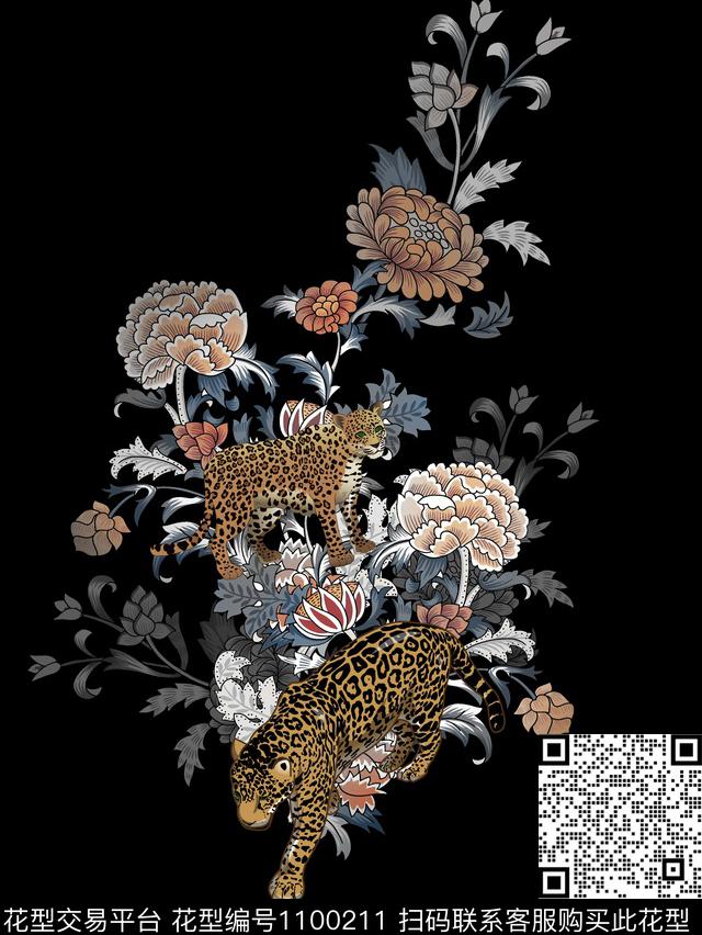 豹子男T植物华亿平台数码印花华亿平台下载（图片编号: 1100211） - 瓦栏（Walan）