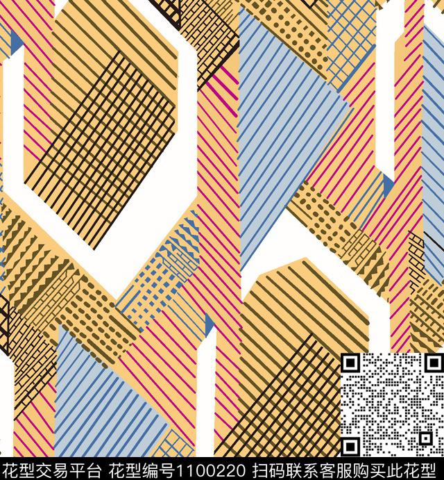 抽象几何大牌风传统印花华亿平台下载（图片编号: 1100220） - 瓦栏（Walan）