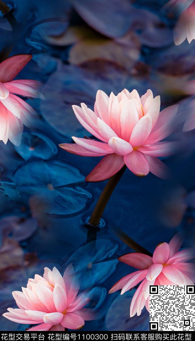 印花中国风鲜花数码印花华亿平台下载（图片编号: 1100300） - 瓦栏（Walan）