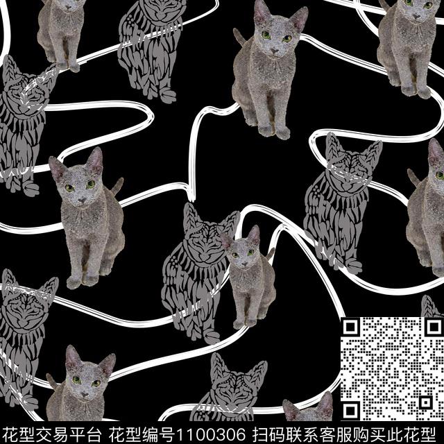 条纹动物大牌风数码印花华亿平台下载（图片编号: 1100306） - 瓦栏（Walan）