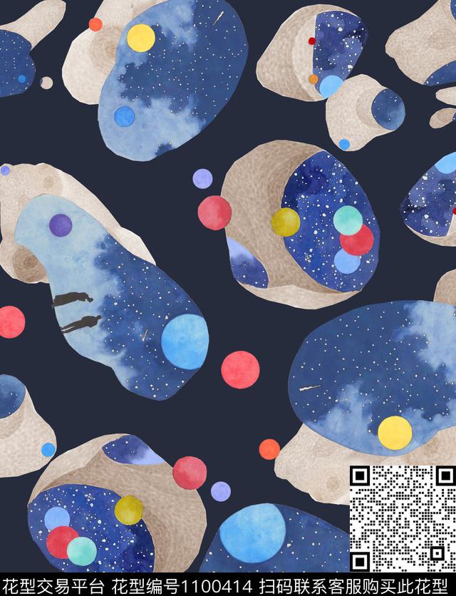 抽象几何少女数码印花华亿平台下载（图片编号: 1100414） - 瓦栏（Walan）