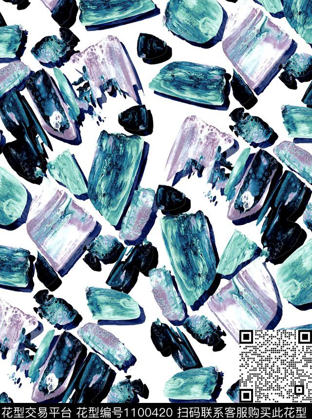 抽象几何数码印花华亿平台下载（图片编号: 1100420） - 瓦栏（Walan）