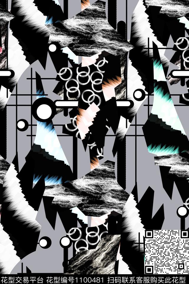 趣味嘻哈抽象传统印花华亿平台下载（图片编号: 1100481） - 瓦栏（Walan）