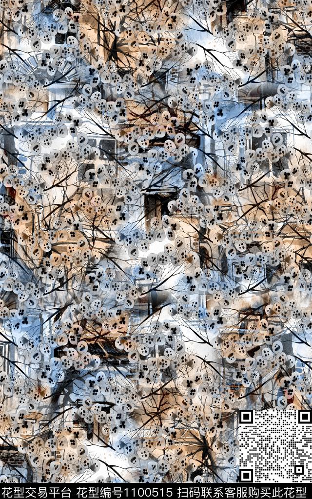 数码华亿平台民族风抽象数码印花华亿平台下载（图片编号: 1100515） - 瓦栏（Walan）