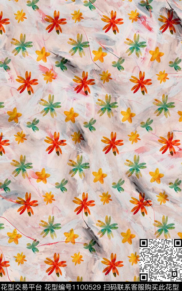 数码华亿平台民族风花卉数码印花华亿平台下载（图片编号: 1100529） - 瓦栏（Walan）