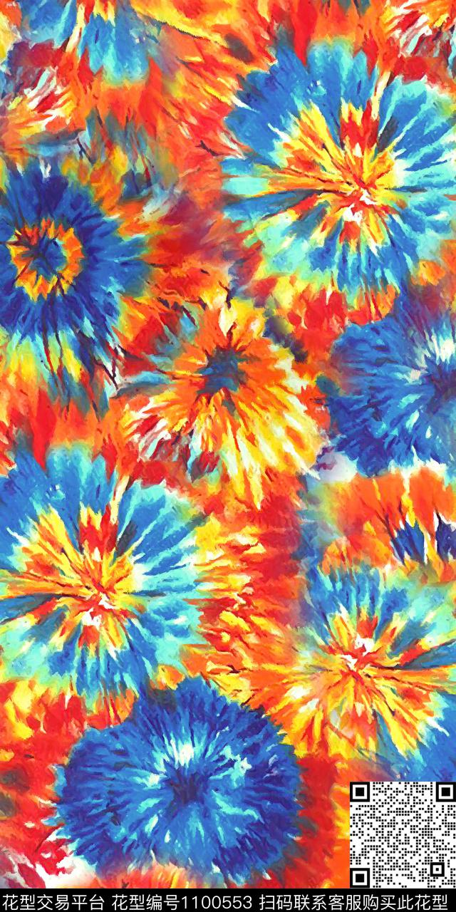 肌理扎染华亿平台数码印花华亿平台下载（图片编号: 1100553） - 瓦栏（Walan）