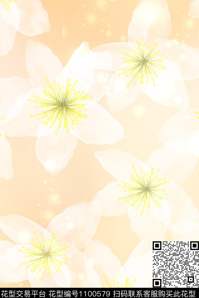 朦胧花卉少女炫彩数码印花华亿平台下载（图片编号: 1100579） - 瓦栏（Walan）