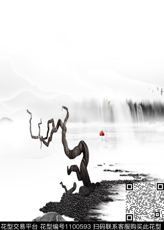 定位花民族风抽象数码印花华亿平台下载（图片编号: 1100593） - 瓦栏（Walan）