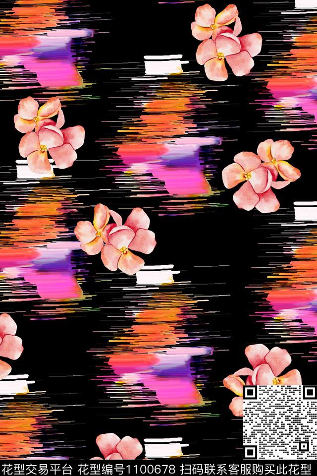 数码华亿平台定位花复古数码印花华亿平台下载（图片编号: 1100678） - 瓦栏（Walan）