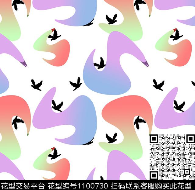 趣味抽象潮牌数码印花华亿平台下载（图片编号: 1100730） - 瓦栏（Walan）