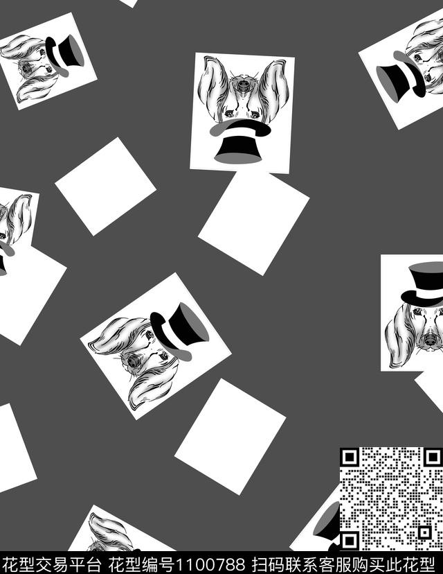 男装动物头大牌风传统印花华亿平台下载（图片编号: 1100788） - 瓦栏（Walan）