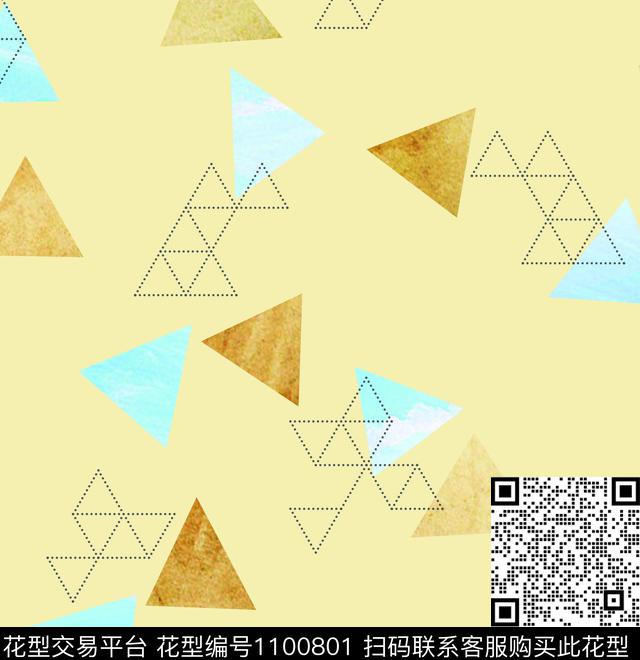 几何大牌风三角型传统印花华亿平台下载（图片编号: 1100801） - 瓦栏（Walan）