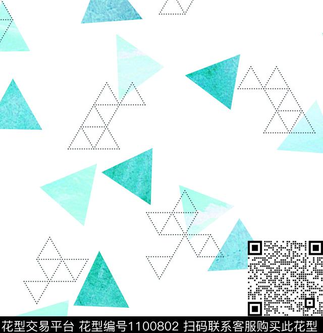 几何大牌风三角型传统印花华亿平台下载（图片编号: 1100802） - 瓦栏（Walan）