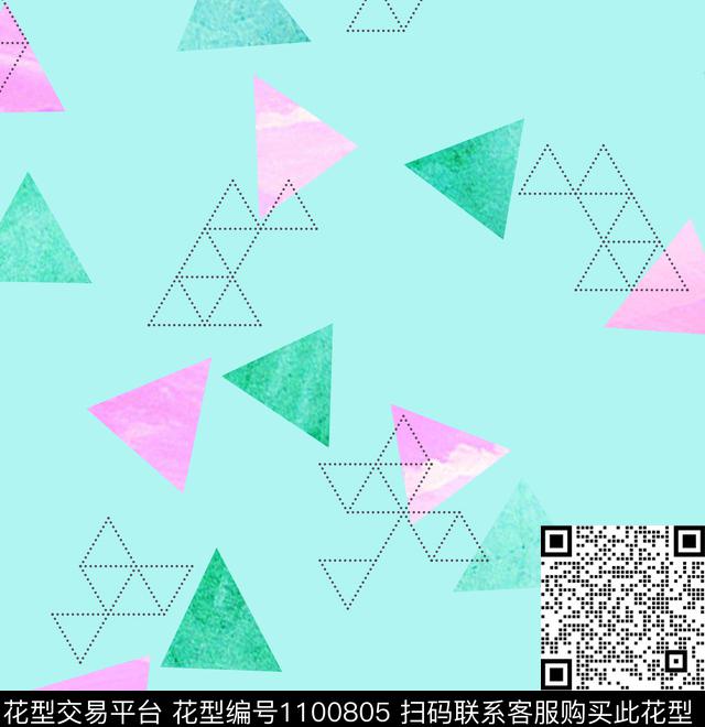 几何大牌风三角型传统印花华亿平台下载（图片编号: 1100805） - 瓦栏（Walan）