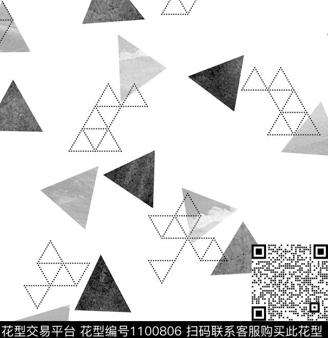 几何大牌风三角型传统印花华亿平台下载（图片编号: 1100806） - 瓦栏（Walan）