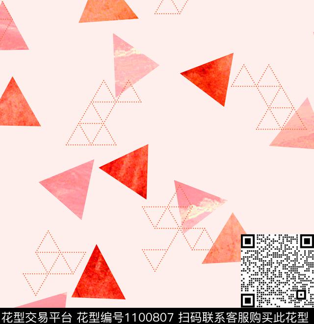 几何大牌风三角型传统印花华亿平台下载（图片编号: 1100807） - 瓦栏（Walan）