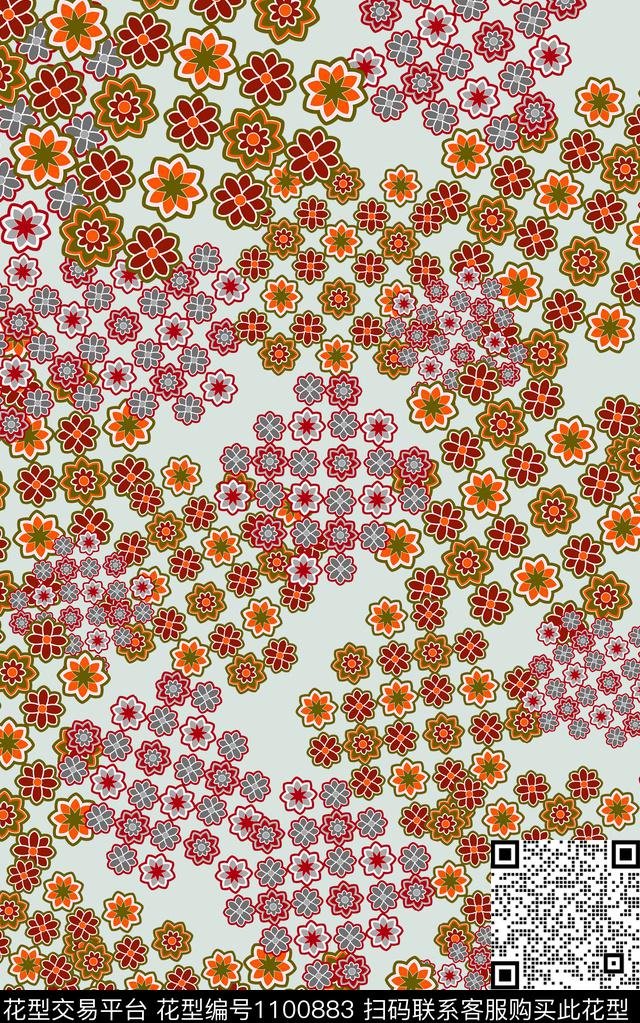 几何民族风数码印花华亿平台下载（图片编号: 1100883） - 瓦栏（Walan）