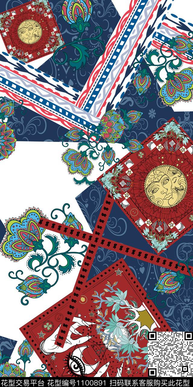 民族风数码印花华亿平台下载（图片编号: 1100891） - 瓦栏（Walan）