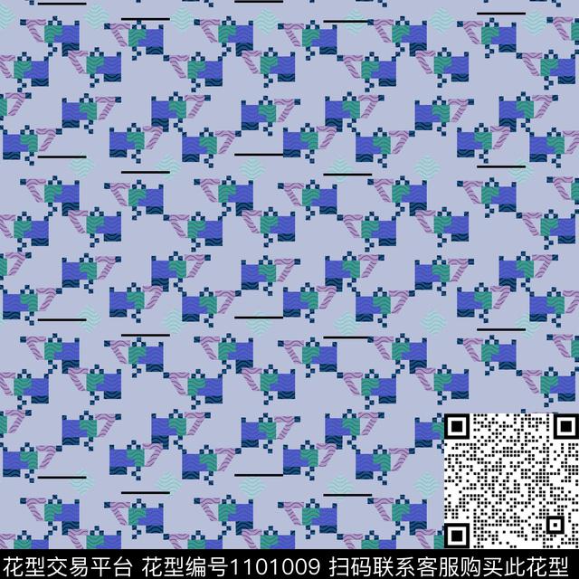 数码华亿平台几何复古数码印花华亿平台下载（图片编号: 1101009） - 瓦栏（Walan）