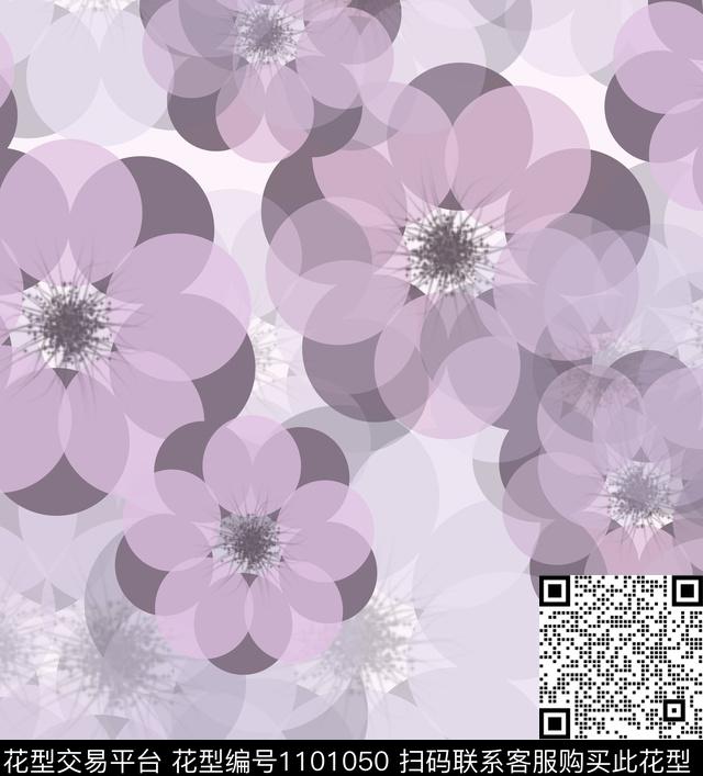 创意抽象花卉数码印花华亿平台下载（图片编号: 1101050） - 瓦栏（Walan）