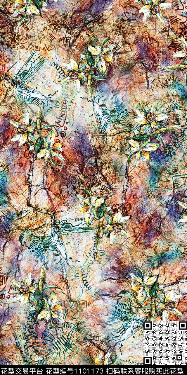 数码华亿平台抽象大牌风数码印花华亿平台下载（图片编号: 1101173） - 瓦栏（Walan）