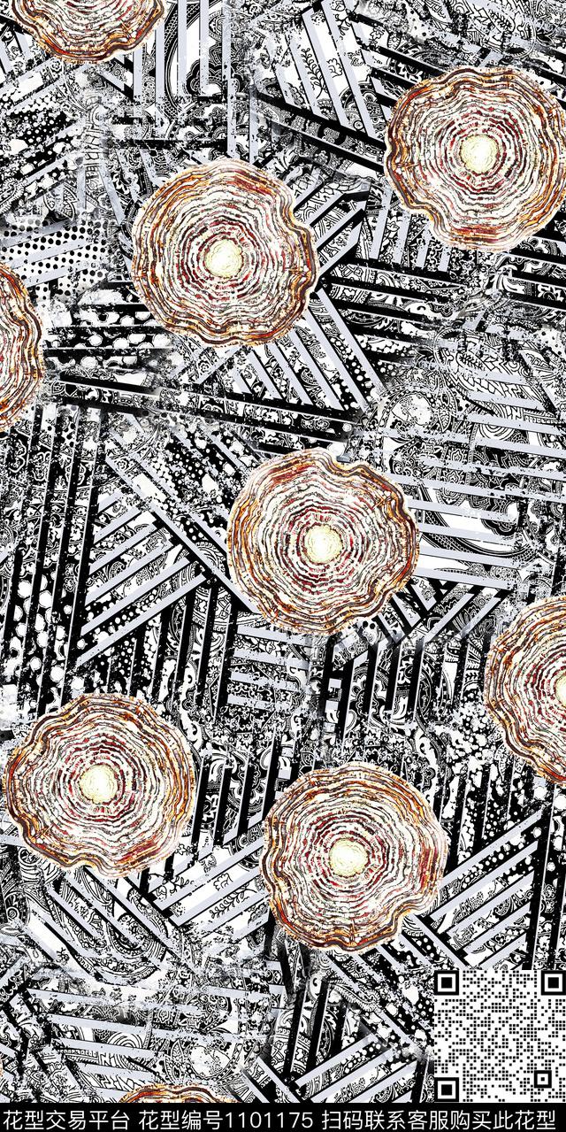 数码华亿平台抽象几何数码印花华亿平台下载（图片编号: 1101175） - 瓦栏（Walan）