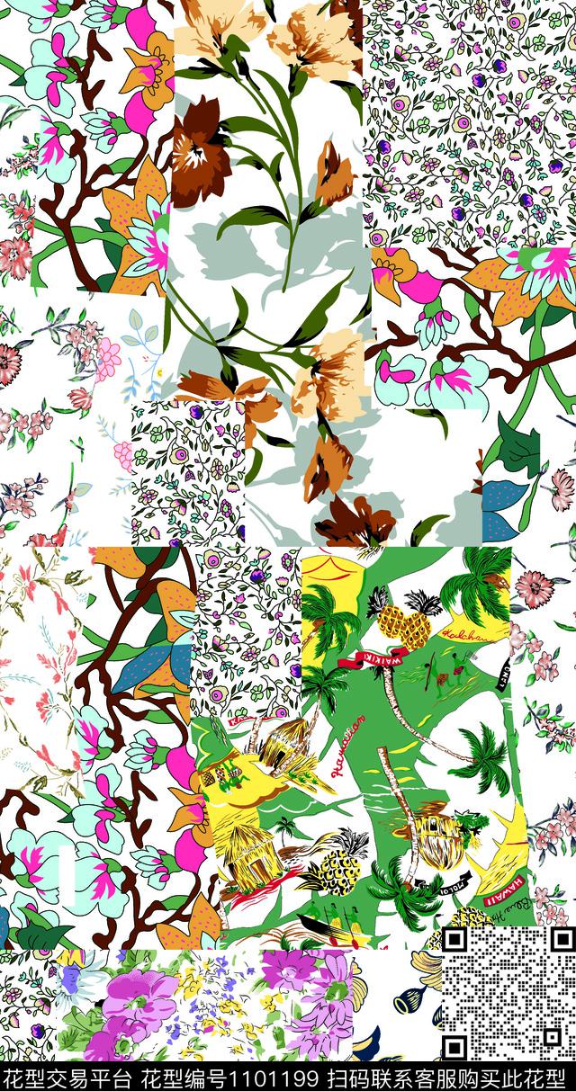 小碎花数码华亿平台手绘花卉传统印花华亿平台下载（图片编号: 1101199） - 瓦栏（Walan）