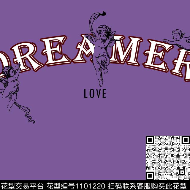 男装大牌定位印花天使字母印绣花图案小天使印花传统印花华亿平台下载（图片编号: 1101220） - 瓦栏（Walan）