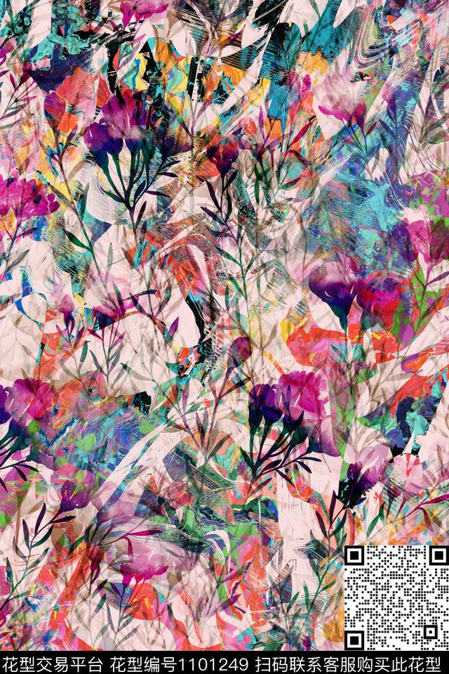 小碎花数码华亿平台花卉数码印花华亿平台下载（图片编号: 1101249） - 瓦栏（Walan）