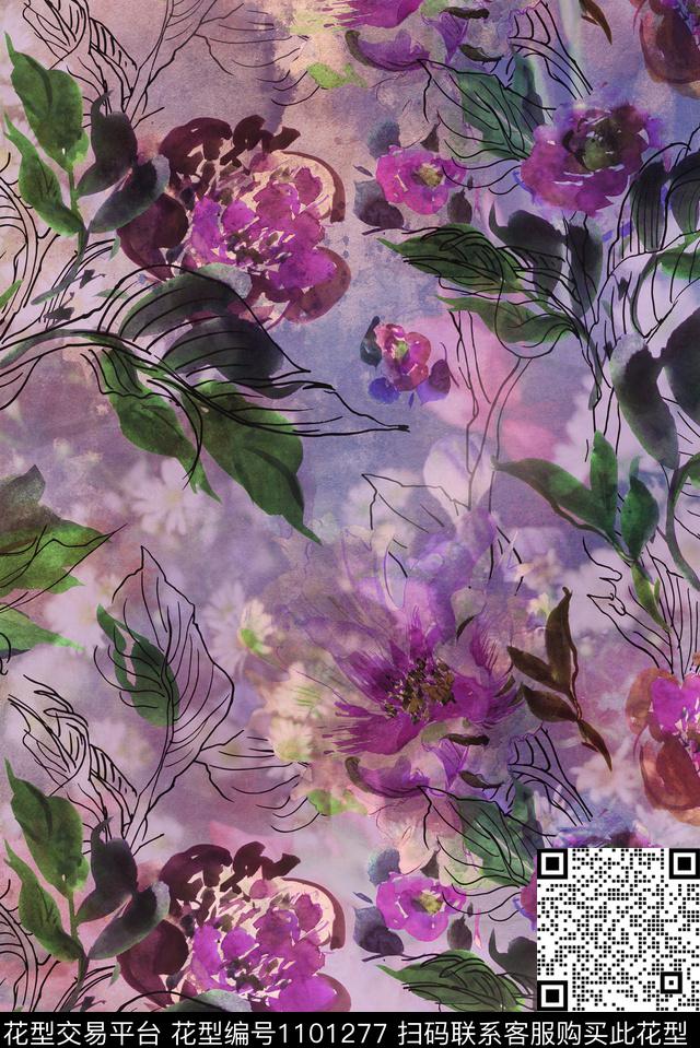 数码华亿平台定位花花卉数码印花华亿平台下载（图片编号: 1101277） - 瓦栏（Walan）